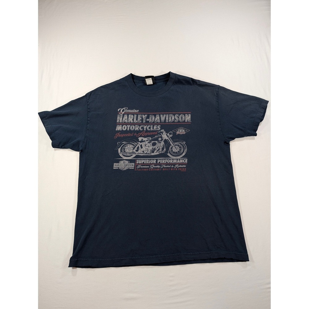 Harley Davidson Mens Graphic T-Shirt XL Black Distressed Motorcycle Biker Tee